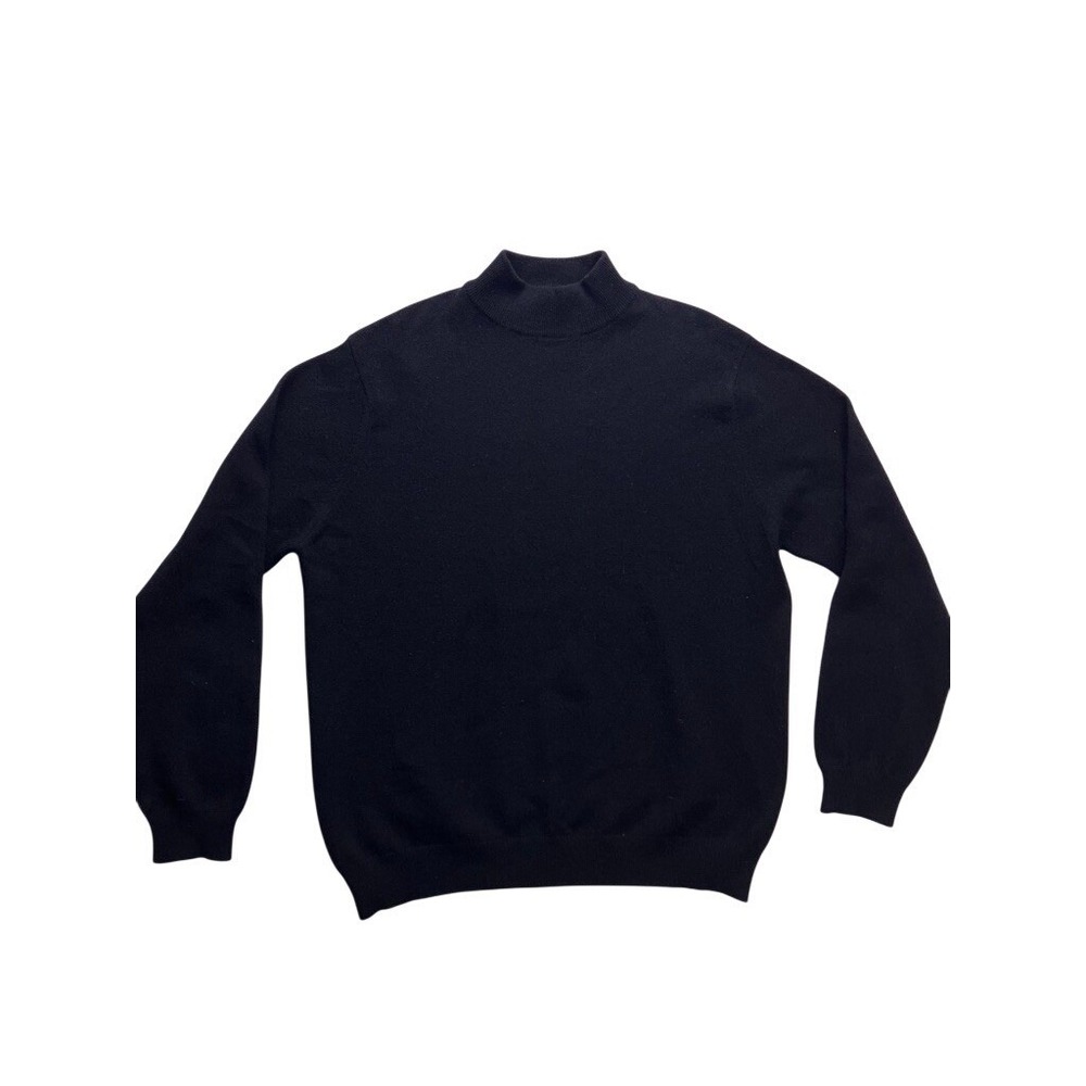 Glen Lyon‎ Mock Neck Sweater Women Size M Black 100% Cashmere Pullover